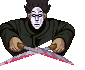 黒マントのドット絵(アニメーション)