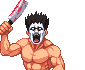白塗りの男のドット絵(アニメーション)